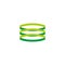 Green three rings stack design 3d flat logo vector