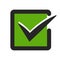 Green tick confirm / Checkbox flat icon for apps and websites