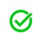 Green tick marker checkmark vector circle icon
