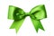 Green tied silk ribbon on transparent background