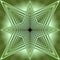 Green tile with abstract semitransparent star shape on green gradient baackground