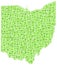 Green tiled map of Ohio