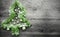 Green Tinsel Christmas Tree, Copy Space