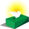 Green tissue box icon vector