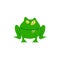 Green toad simple cartoon illustration.