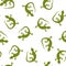 Green Tokay gekko seamless pattern. Repeating pattern of hand drawn gekko lizards. Single colored elements background