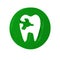 Green Tooth with caries icon isolated on transparent background. Tooth decay.