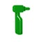Green Tooth drill icon isolated on transparent background. Dental handpiece for drilling and grinding tools.