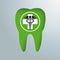 Green Tooth Hole White Cross Medicine Aesculapian Staff