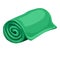 Green towel roll icon, cartoon style