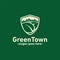 Green town design template. Vector and illustration.