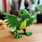 Green Toy Bird: Hyper-detailed Illustrations And Playful Poses