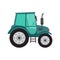 Green tractor on white background. Farming and agriculture