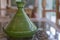 Green, traditional Moroccan ceramic tagine tajine. Authentic, traditional expensive, high quality ceramic that can be used for