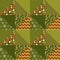 Green traditional ornament patchwork pattern