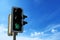 Green Traffic Light with sky, business freedom concept