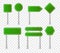 Green traffic sign icon collection.