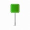 Green traffic sign icon, Highway signboard mockups. Metal pointer isolated on transparent background