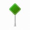 Green traffic sign icon, Highway signboard mockups. Metal pointer isolated on transparent background