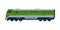 Green Train Railway Locomotive, Railroad Transportation Flat Vector Illustration on White Background