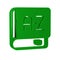 Green Translator book icon isolated on transparent background. Foreign language conversation icons in chat speech bubble