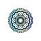 Green on transparency and colorful brilliant flower mandala vintage decorative ornament