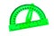 Green transparent protractor