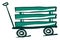 Green transportation cart, illustration, vector