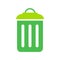 Green trash can vector icon