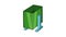 Green trash on legs icon animation