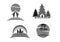 Green travel or ecology tourism vector icons