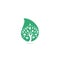Green tree drop shape concept logo design.