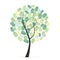 Green tree with finger prints vector illustration