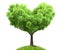 Green tree in heart shape 3D illustration, environment concept