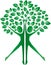 Green tree human bodies logotype