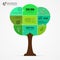 Green Tree. Infographic design template. Jigsaw. Vector