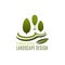 Green tree landscape design gardening vector icon