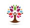 Green Tree Logo. Tree Care Logo Colorful Spirit Man Body Symbol Design Illustration.