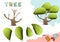 Green Tree Paper Model. Small home craft project, DIY paper game. Cut out and glue. Cutouts for children. Vector