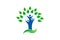 Green tree people environment organic logo