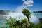 Green tree, rainbow and Niagara falls