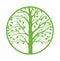 Green tree round icon,