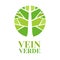 Green tree shaped logo. circular leaf vein