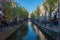 Green Trees Throw Dappled Shade over a Canal