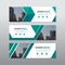 Green triangle abstract corporate business banner template, horizontal advertising business banner layout template flat design set
