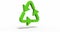 Green Triangular Eco Recycle Icon, Recycled and Rotation Cycle Symbol with Arrows