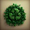 Green triangular eco recycle icons
