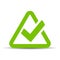 Green triangular tick icon