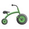 Green tricycle icon, cartoon style