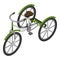 Green tricycle icon, isometric style